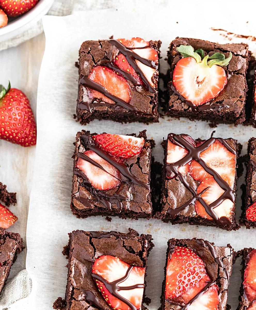 Chocolate Covered Strawberry Brownies Recipe