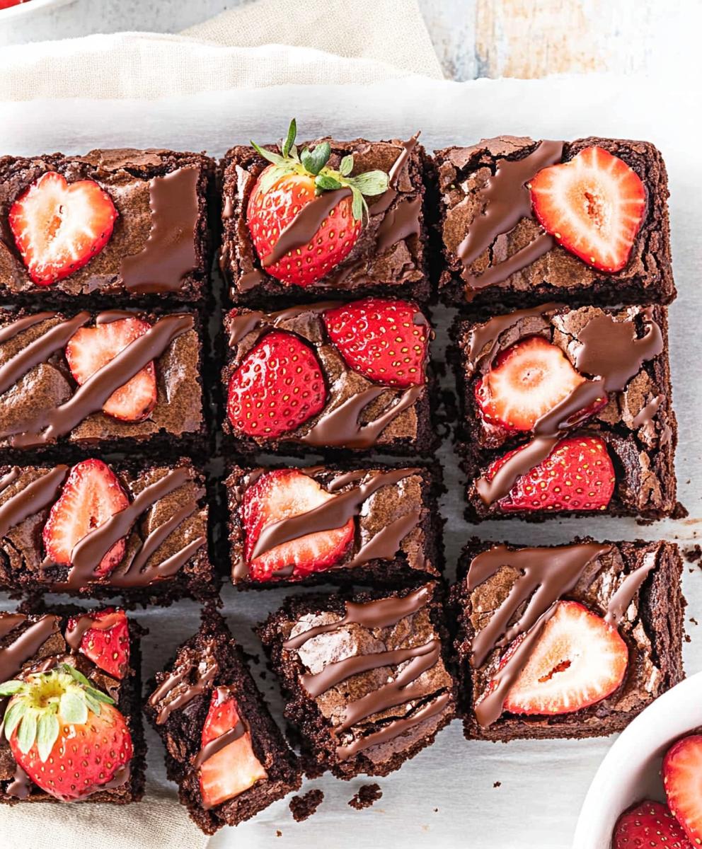 Chocolate Covered Strawberry Brownies Recipe
