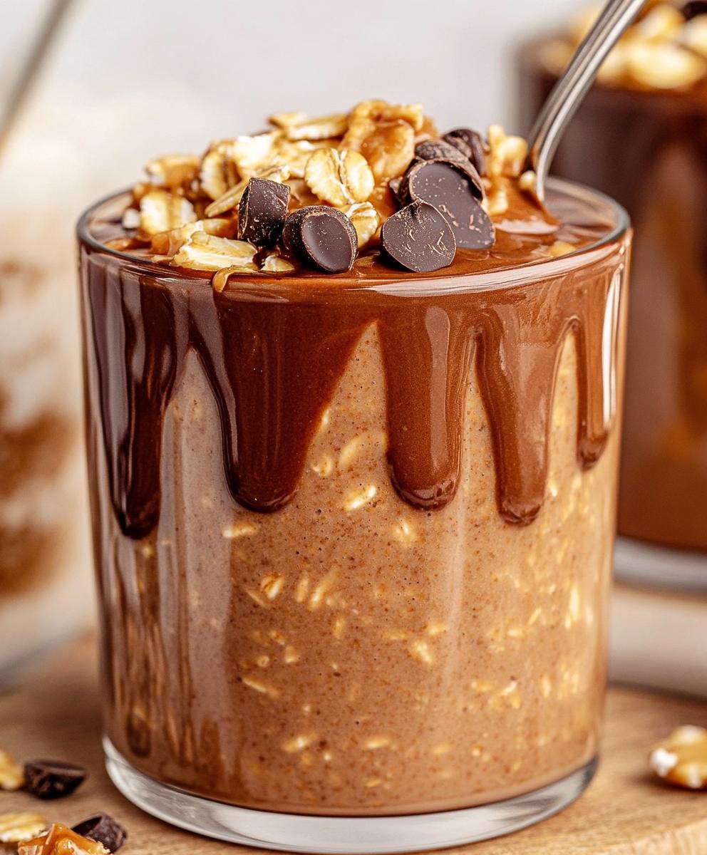 Chocolate Peanut Butter Overnight Oats Recipe