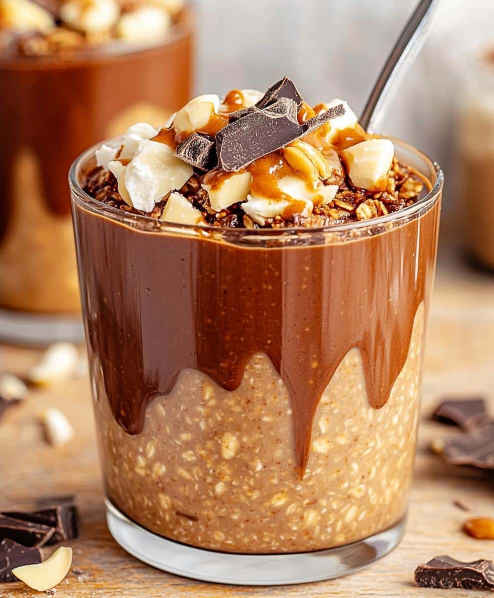 Chocolate Peanut Butter Overnight Oats Recipe