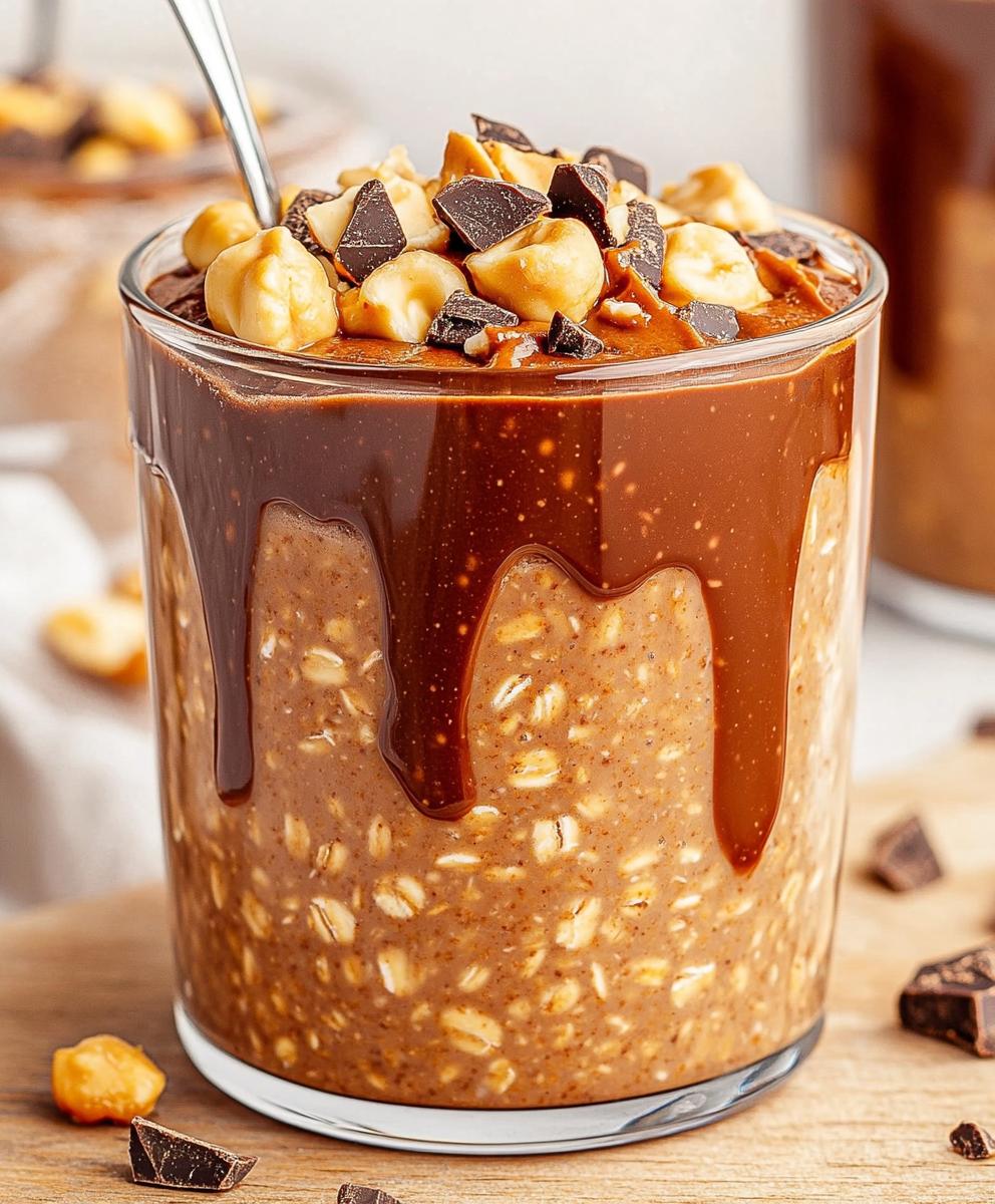 Chocolate Peanut Butter Overnight Oats Recipe