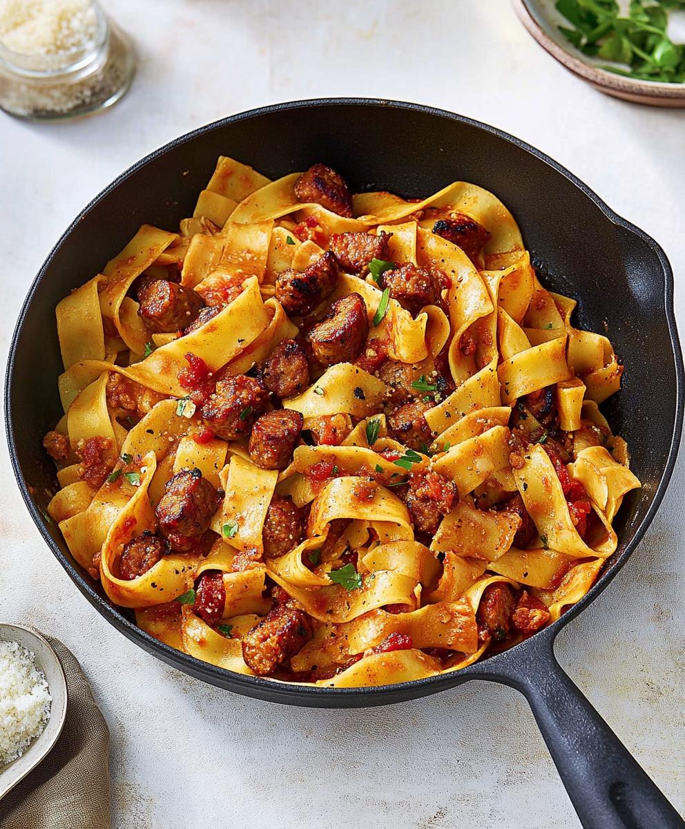 Creamy Calabrian Chili Pappardelle With Sausage & Fennel Recipe