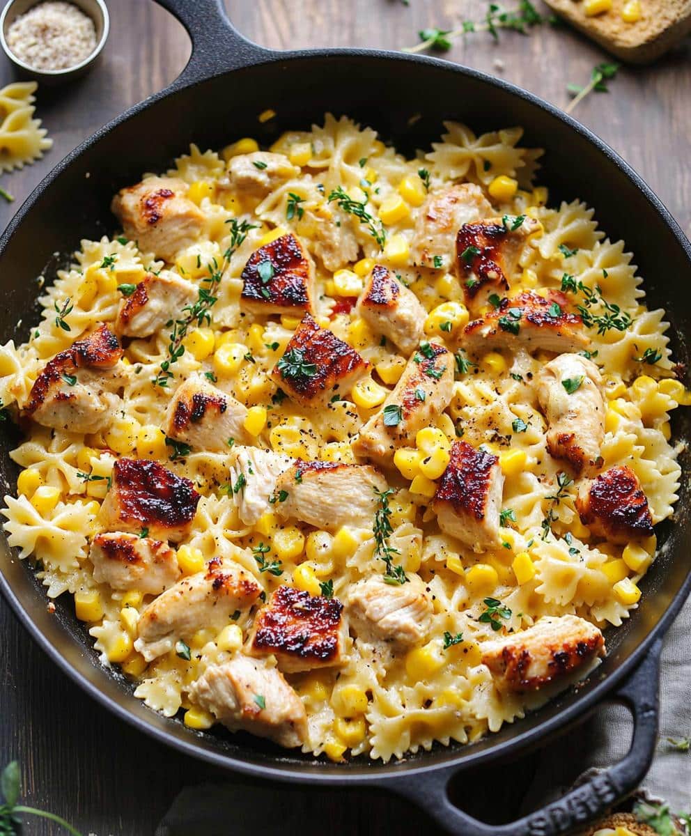 Creamy Chicken And Corn Pasta Recipe