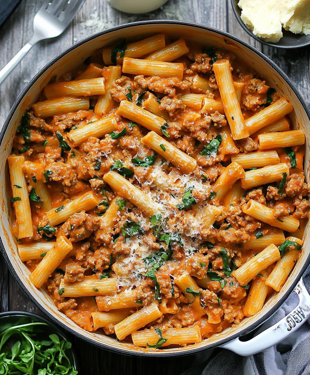 Creamy Sausage Rigatoni Recipe