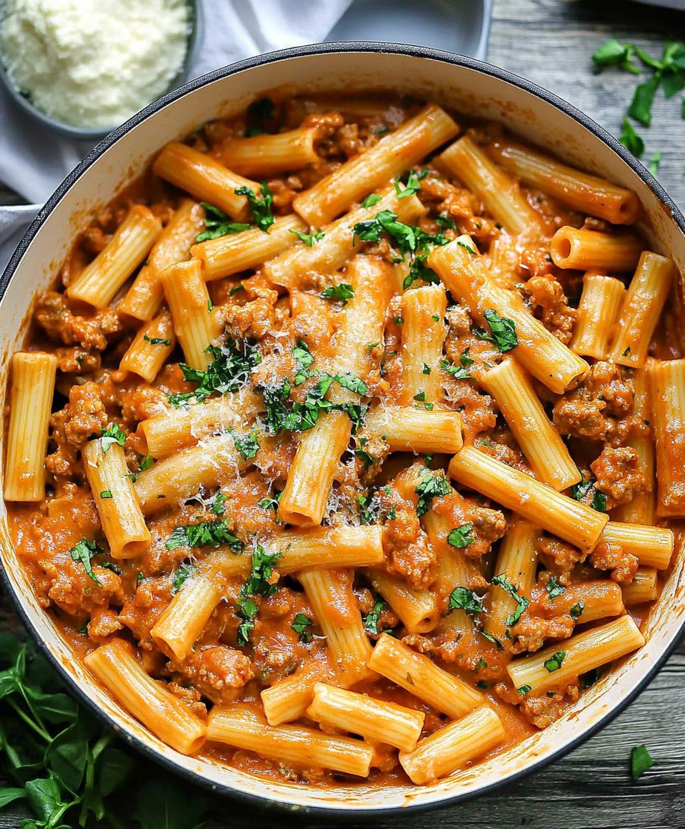 Creamy Sausage Rigatoni Recipe