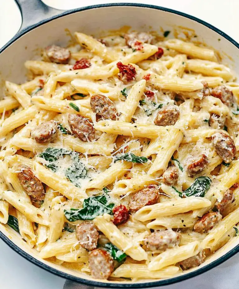 Creamy Tuscan Sausage Pasta Recipe