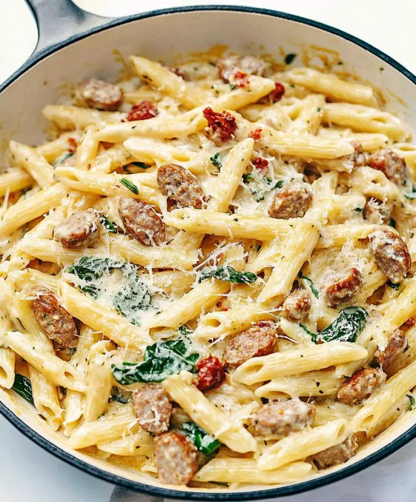 Creamy Tuscan Sausage Pasta Recipe