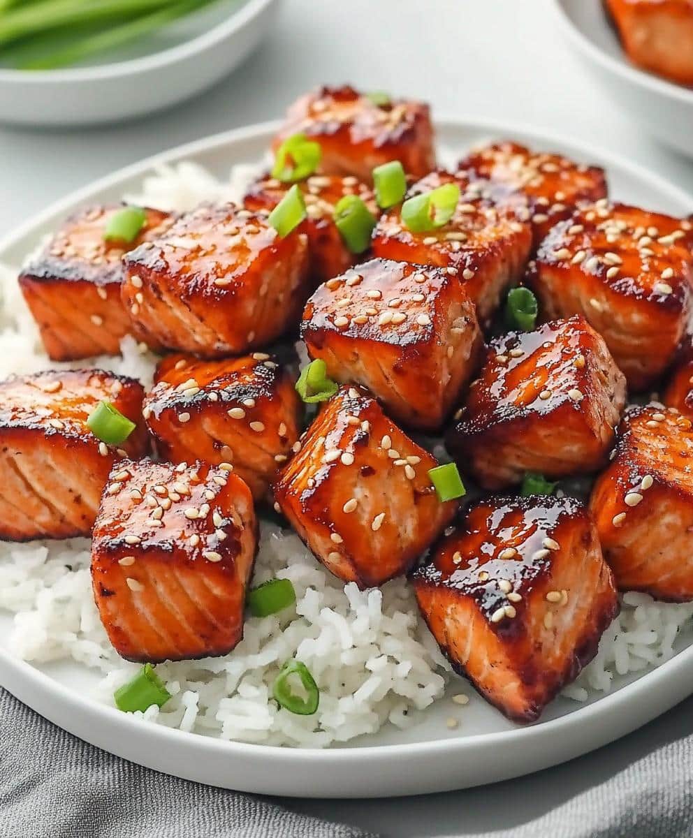 Crispy Honey Garlic Salmon Bites Recipe