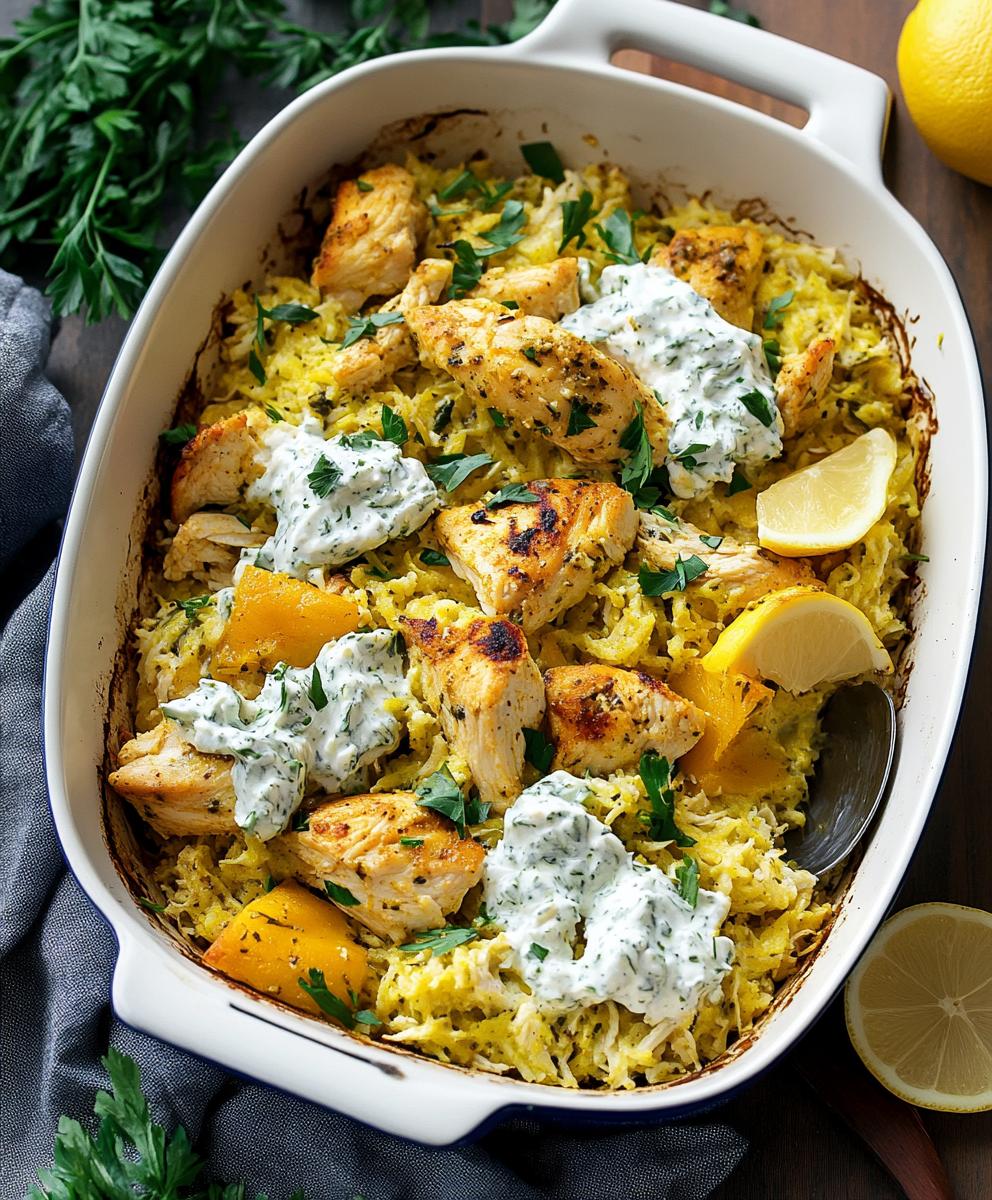 Dump-and-bake Chicken Tzatziki Casserole Recipe