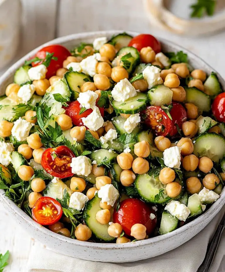 Easy Chickpea Cucumber Salad With Feta And Tomatoes Recipe