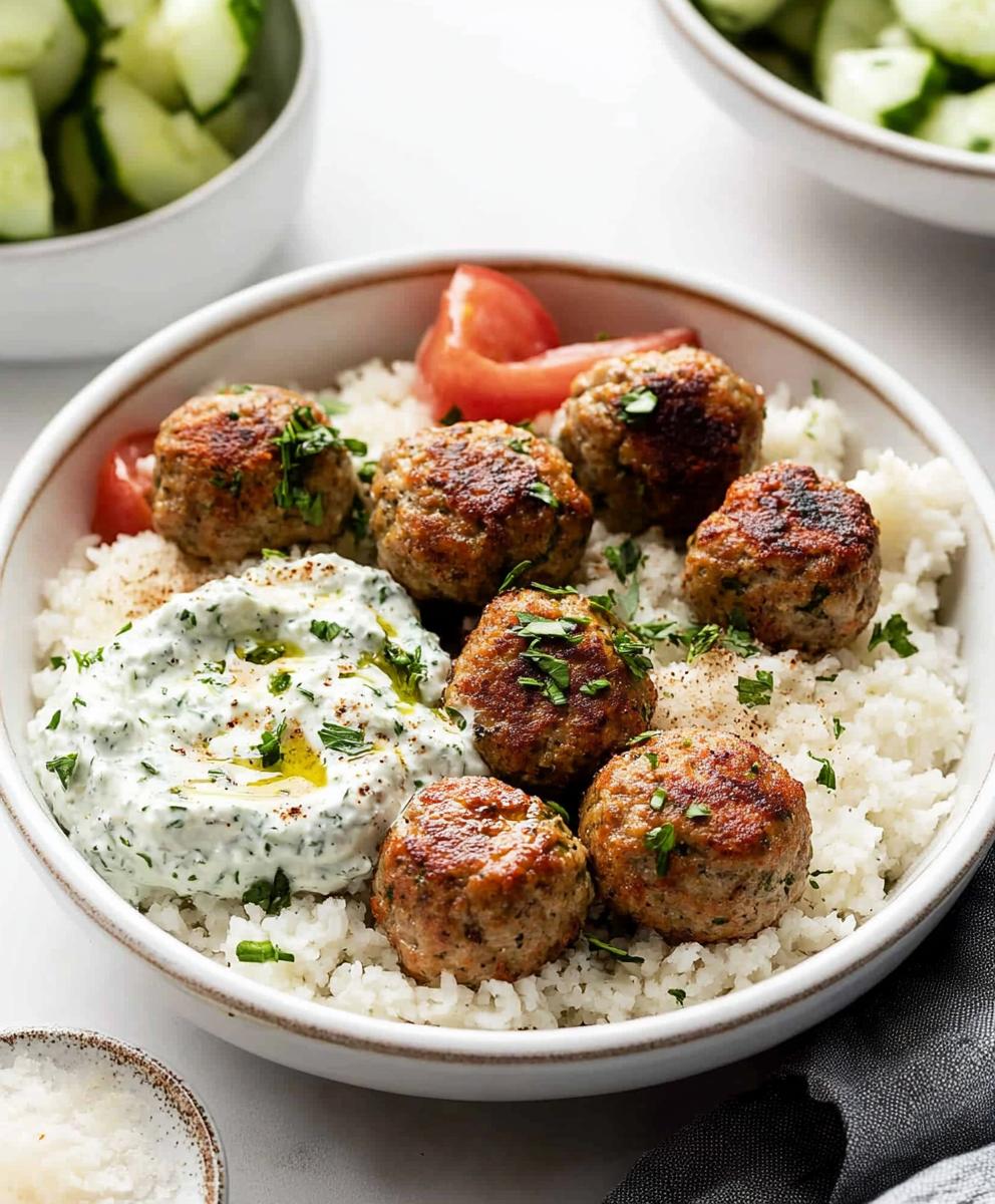 Greek Turkey Meatballs With Tzatziki Recipe