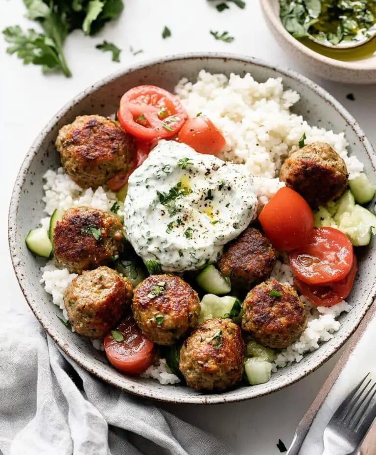Greek Turkey Meatballs With Tzatziki Recipe