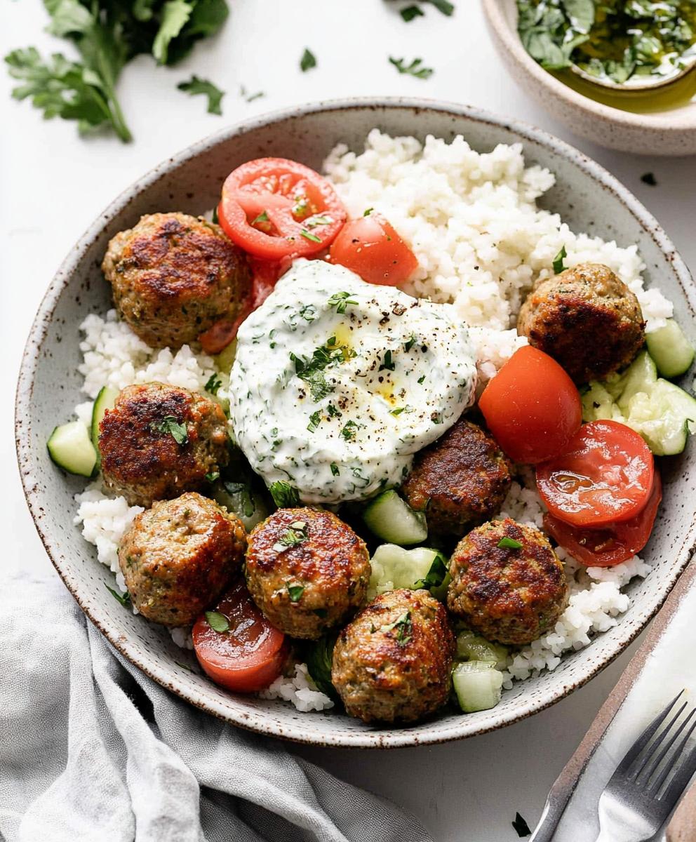 Greek Turkey Meatballs With Tzatziki Recipe