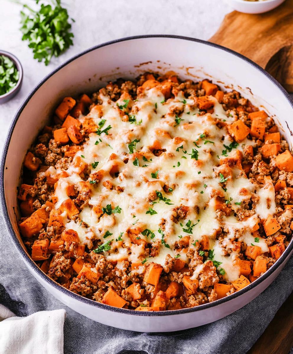 Ground Turkey Sweet Potato Bake Recipe