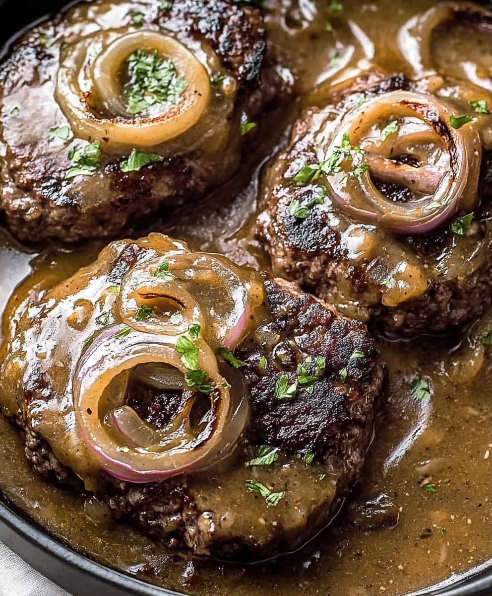 Hamburger Steak With Onion Gravy Recipe