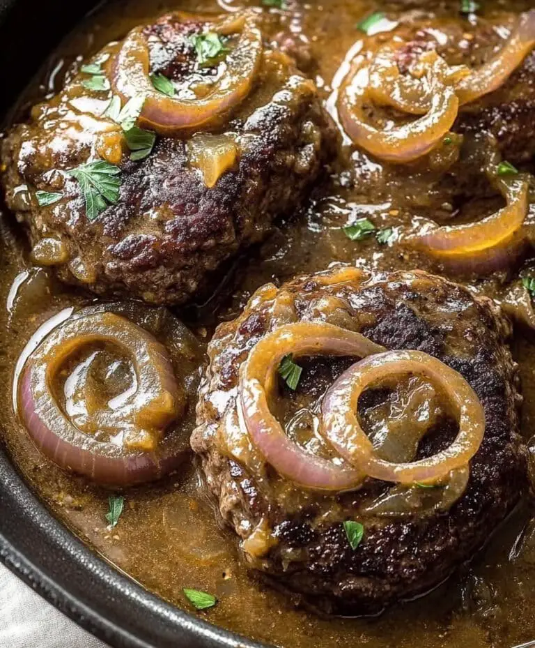 Hamburger Steak With Onion Gravy Recipe