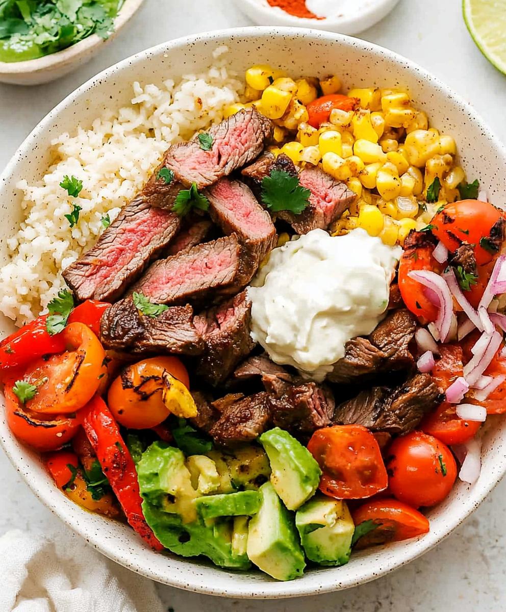 High Protein Steak Fajita Bowl Recipe
