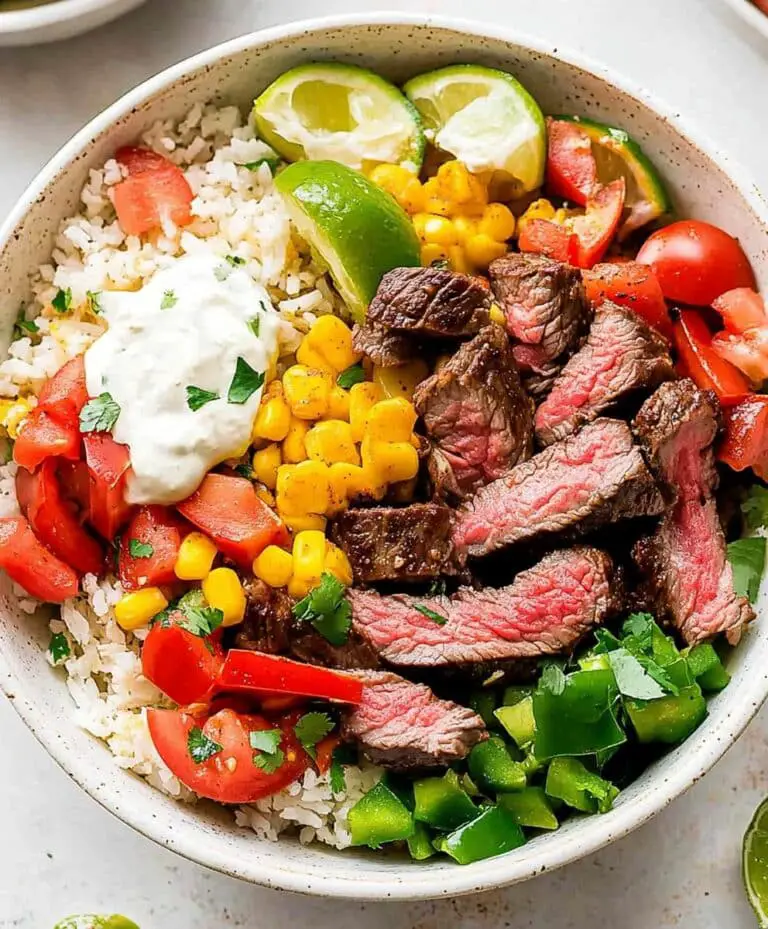 High Protein Steak Fajita Bowl Recipe