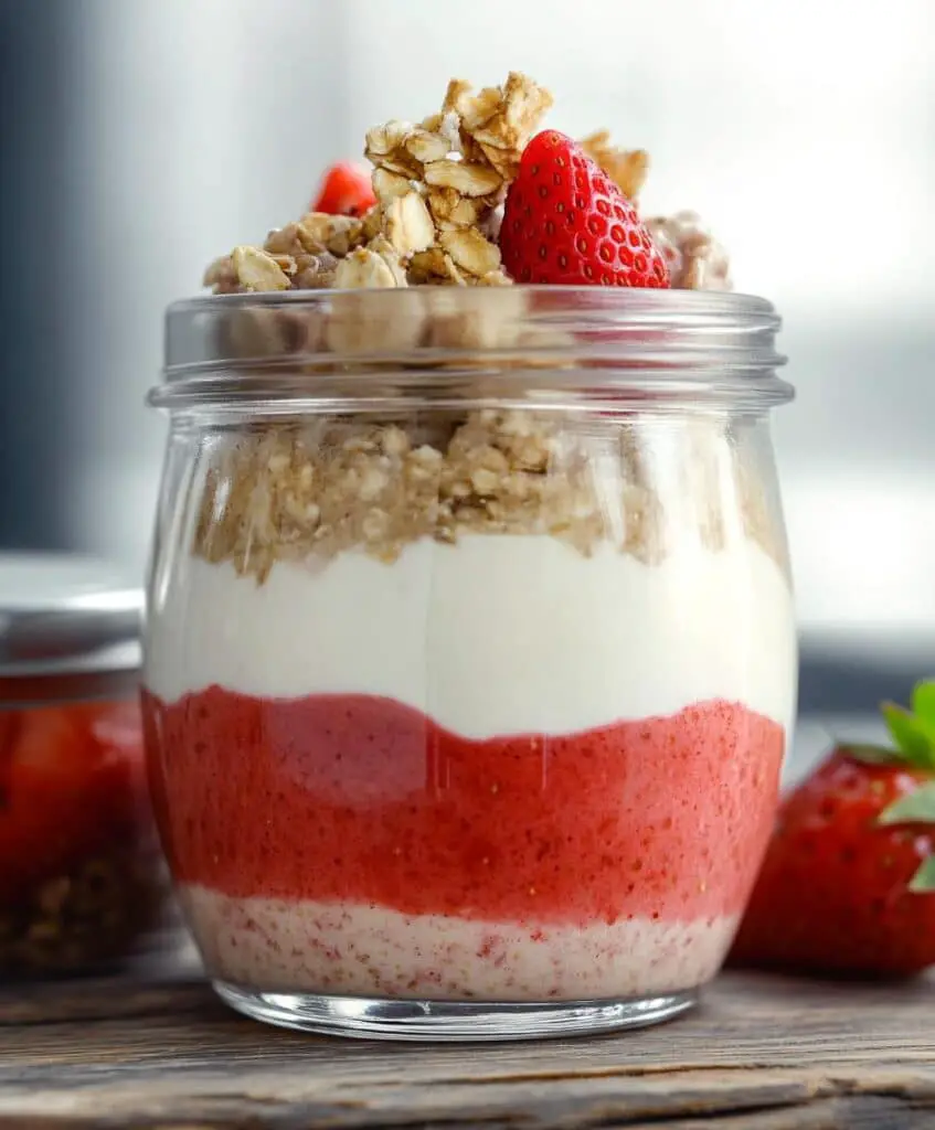 Nutritious Strawberry Cheesecake Overnight Oats Recipe