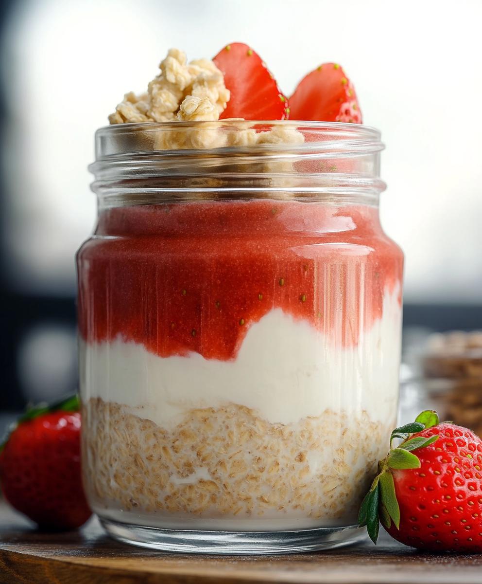 Nutritious Strawberry Cheesecake Overnight Oats Recipe