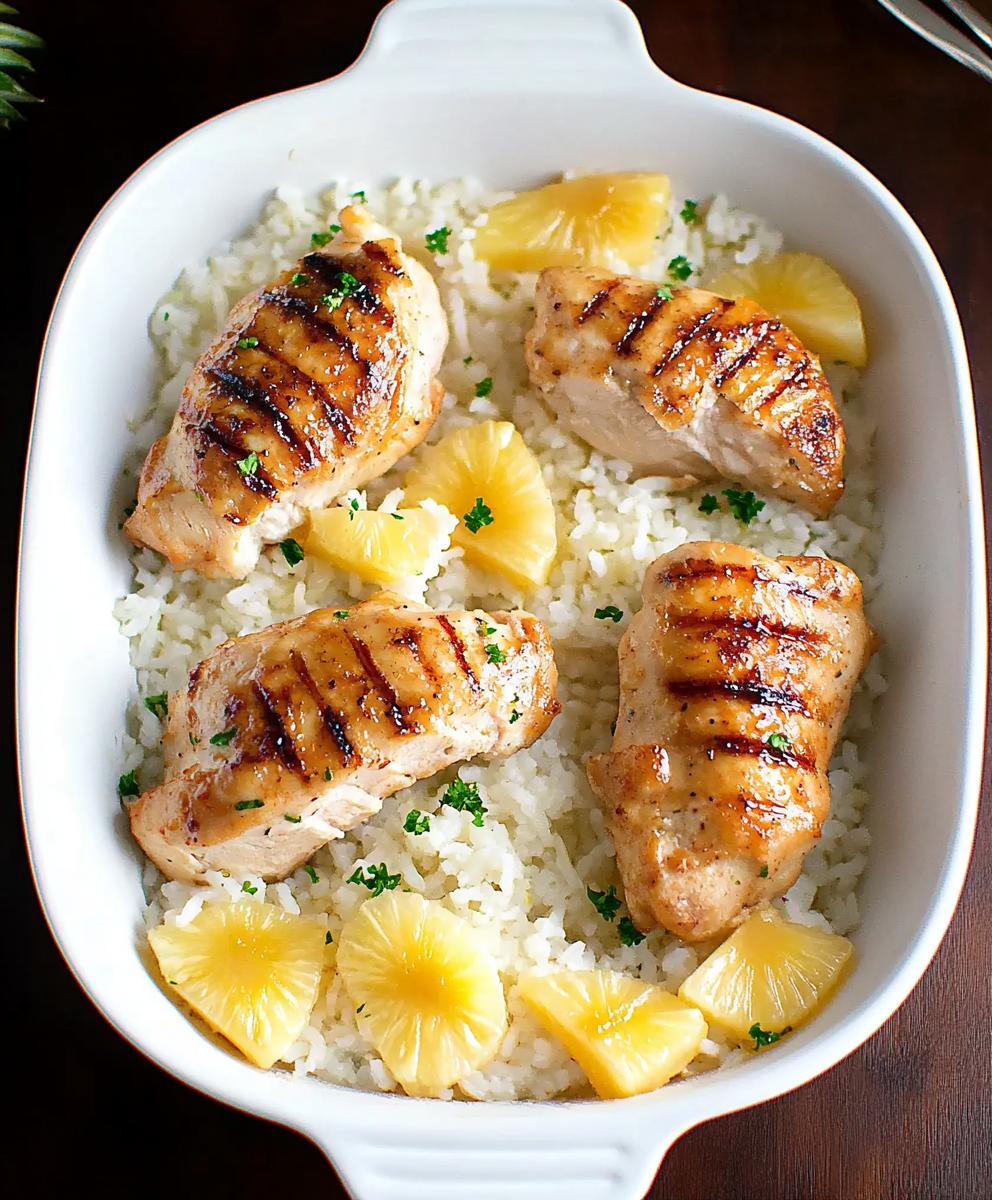 One Pan Pineapple Chicken And Rice Recipe