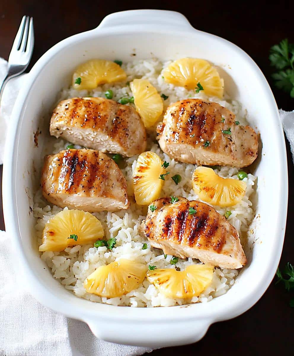 One Pan Pineapple Chicken And Rice Recipe