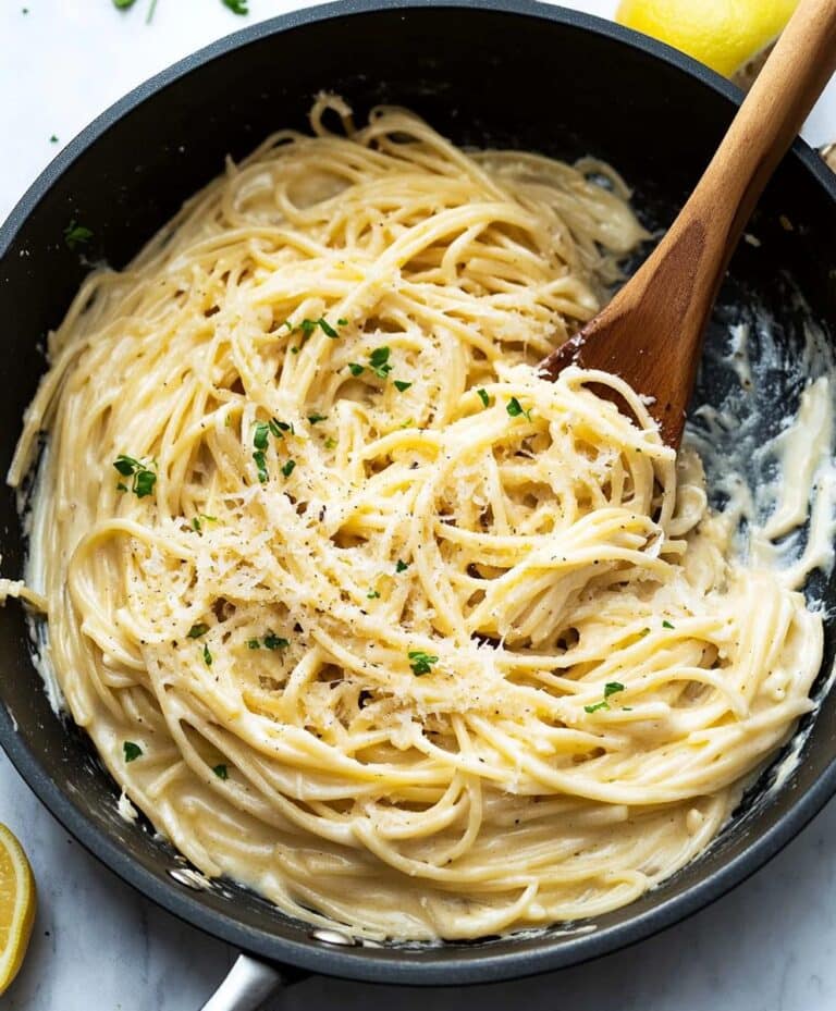 One Pot Lemon Garlic Parmesan Pasta Recipe