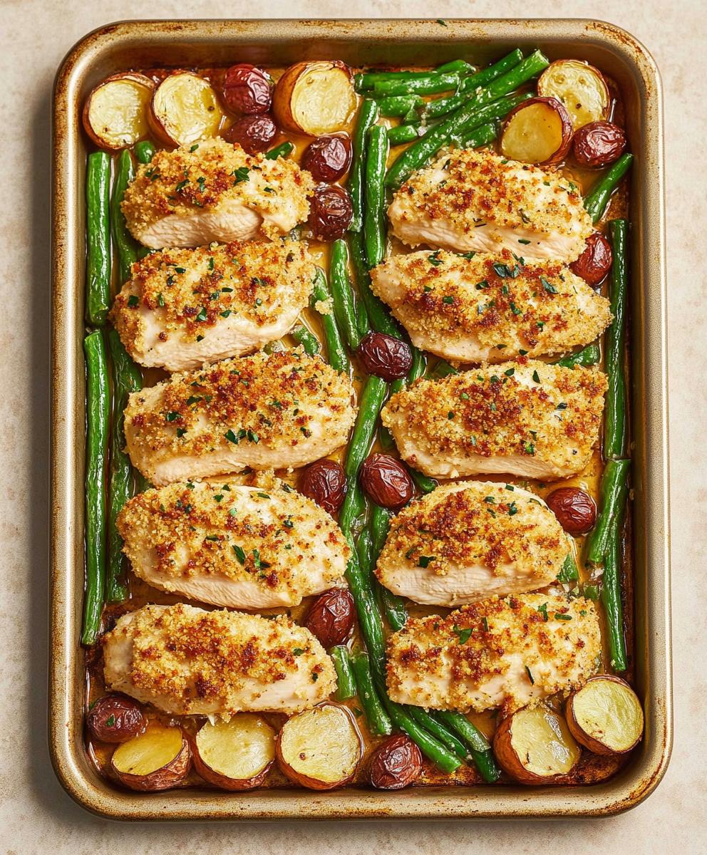 Parmesan Crusted Chicken Sheet Pan Dinner Recipe