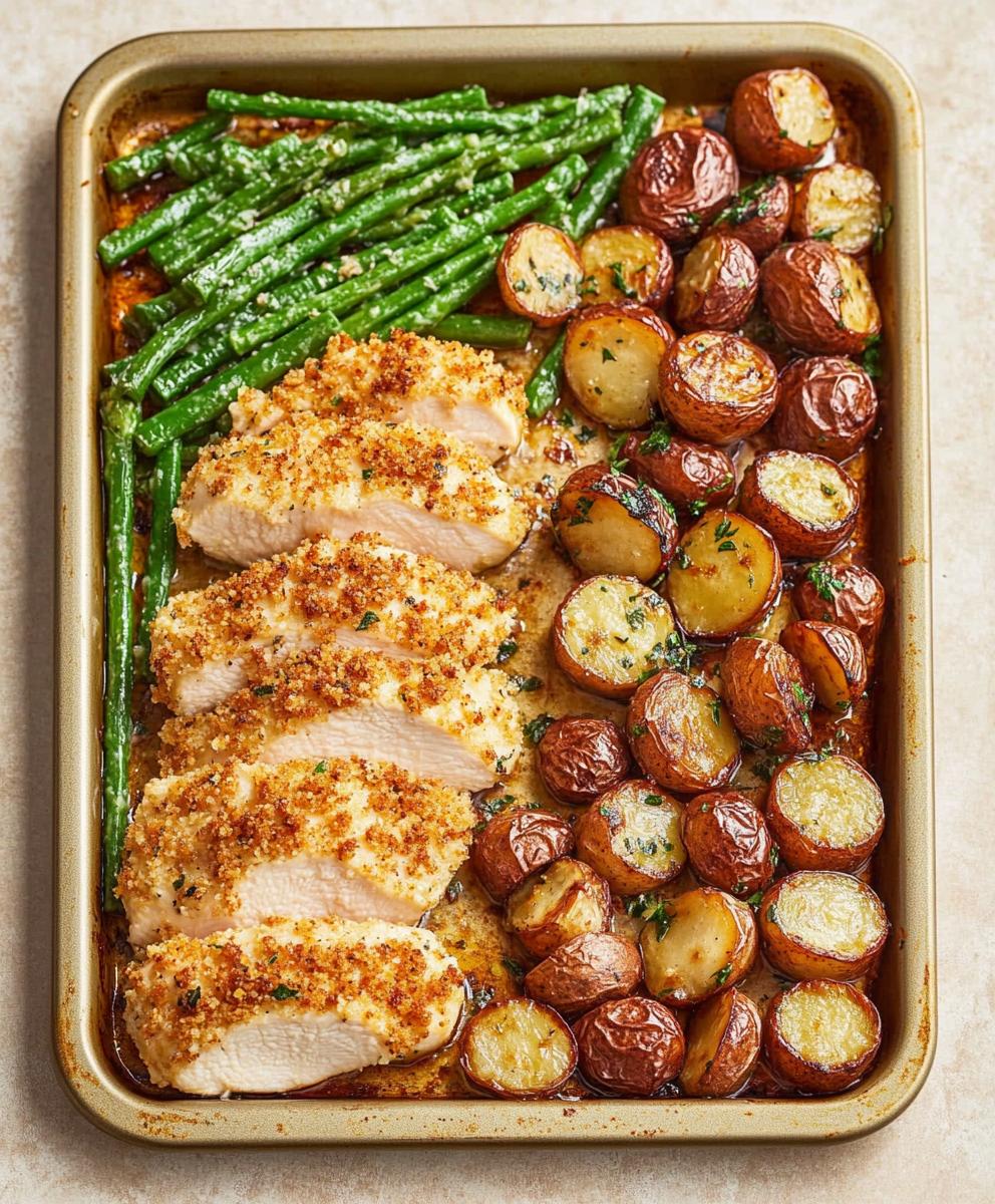 Parmesan Crusted Chicken Sheet Pan Dinner Recipe