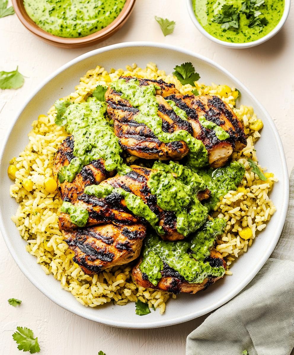 Peruvian Chicken And Rice With Green Sauce Recipe