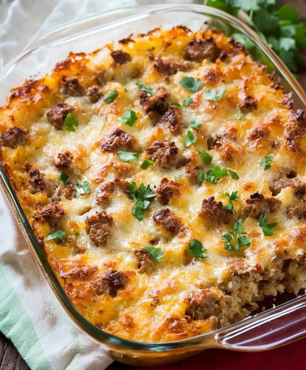 Sausage Hash Brown Breakfast Casserole Recipe