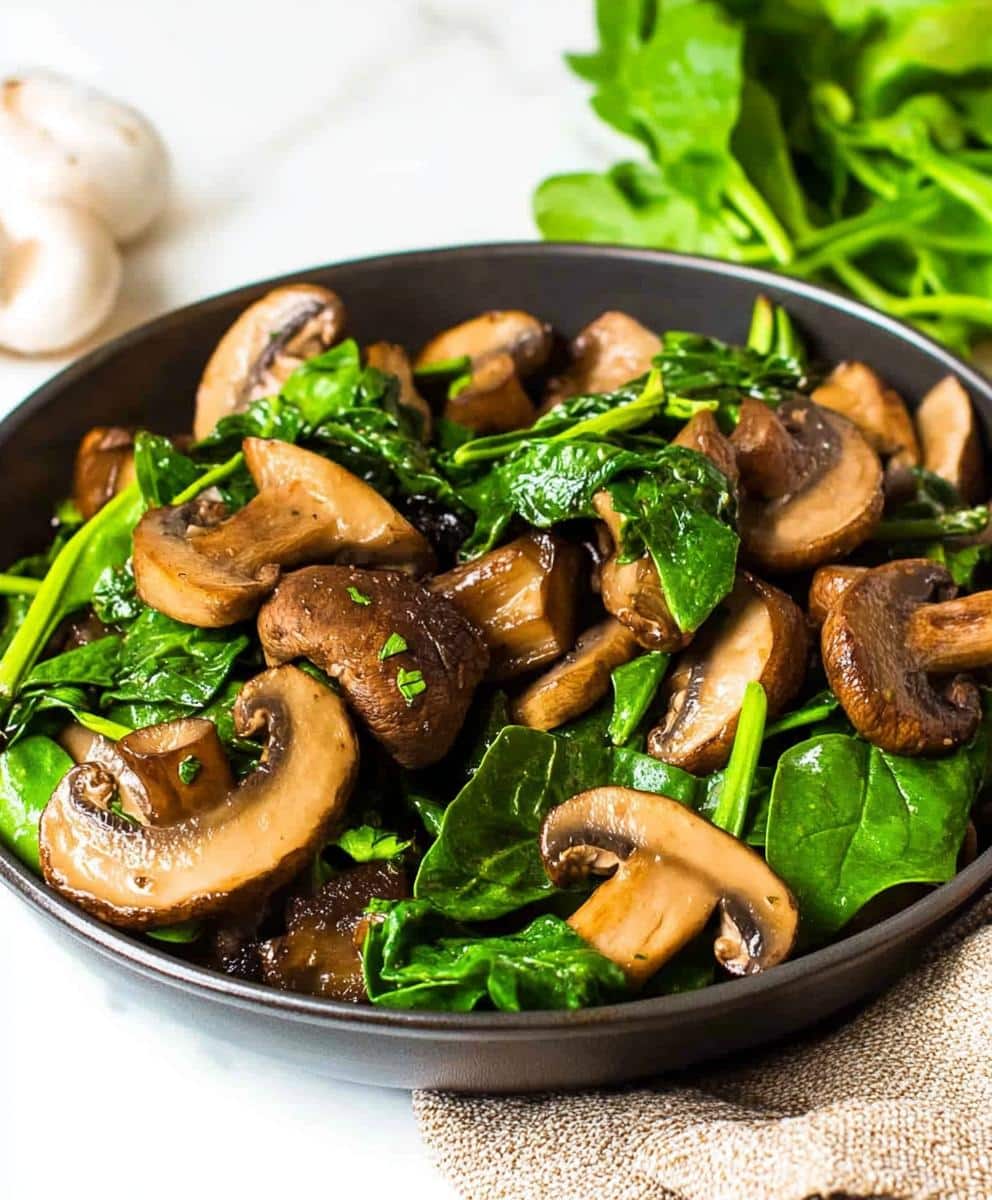 Sautéed Mushrooms With Spinach Recipe