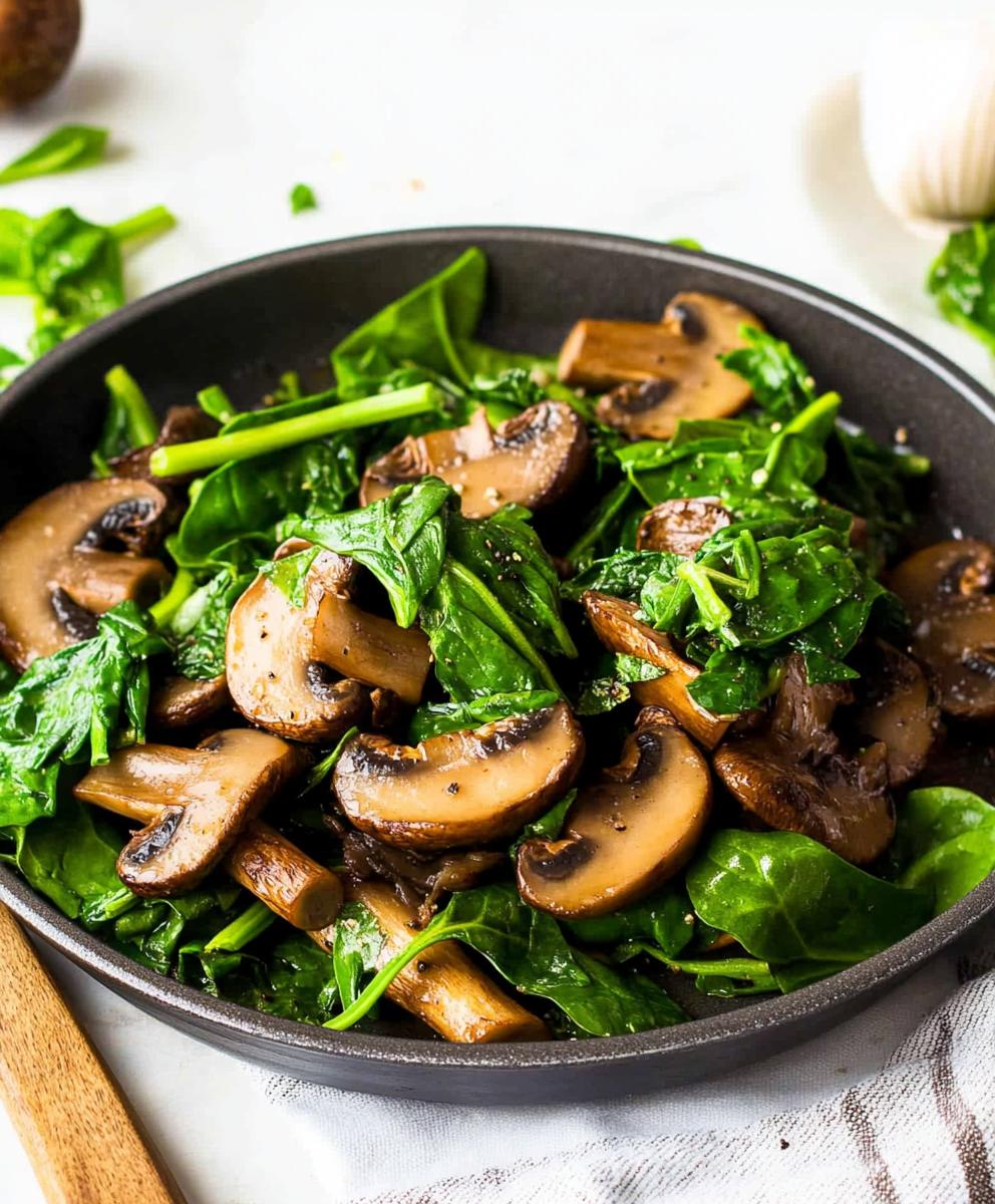 Sautéed Mushrooms With Spinach Recipe