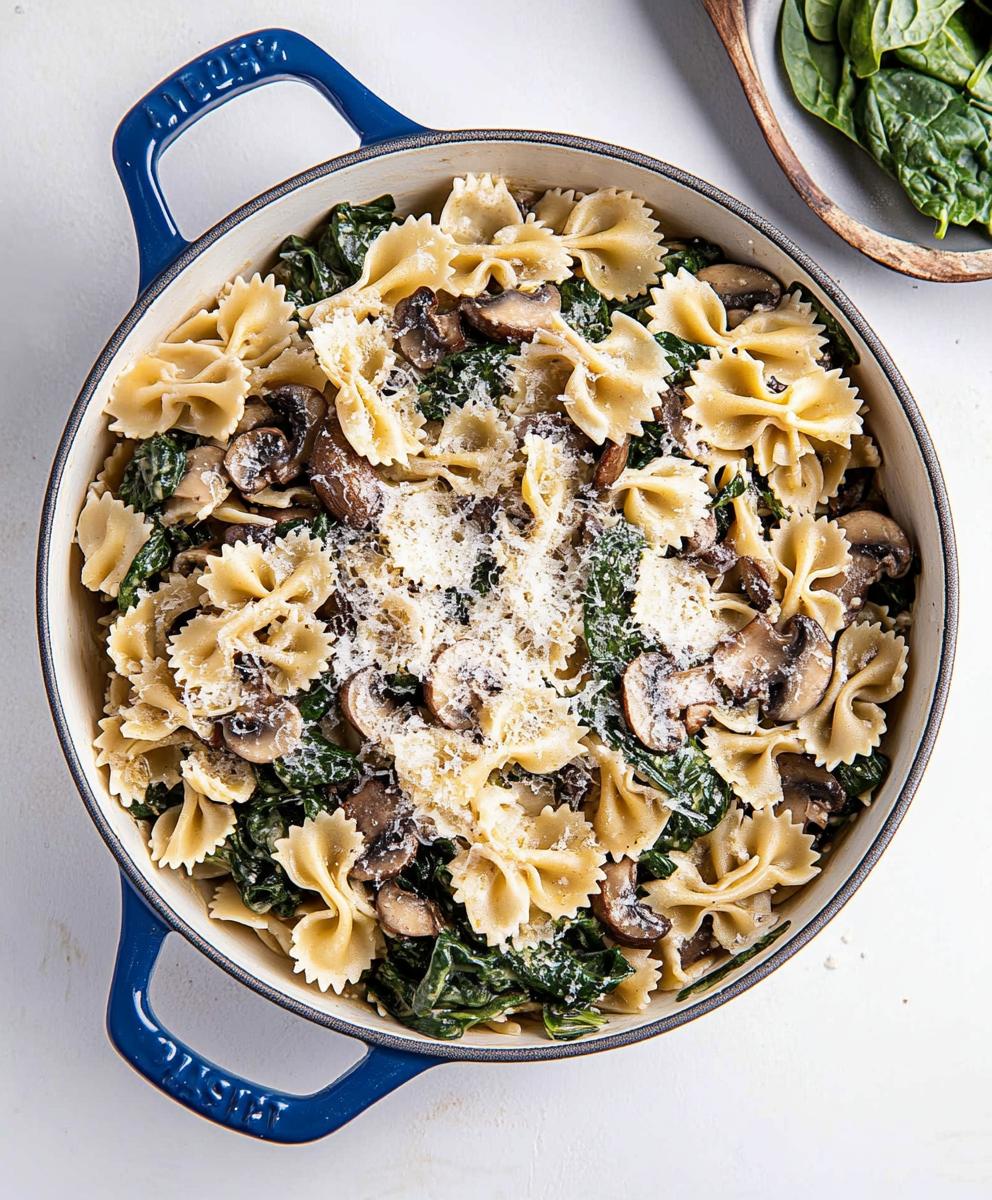 Spinach Mushroom Pasta Recipe