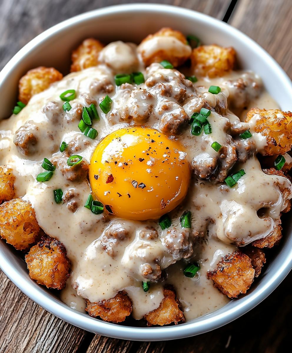 Tater Tot Breakfast Bowl With Sausage Gravy Recipe
