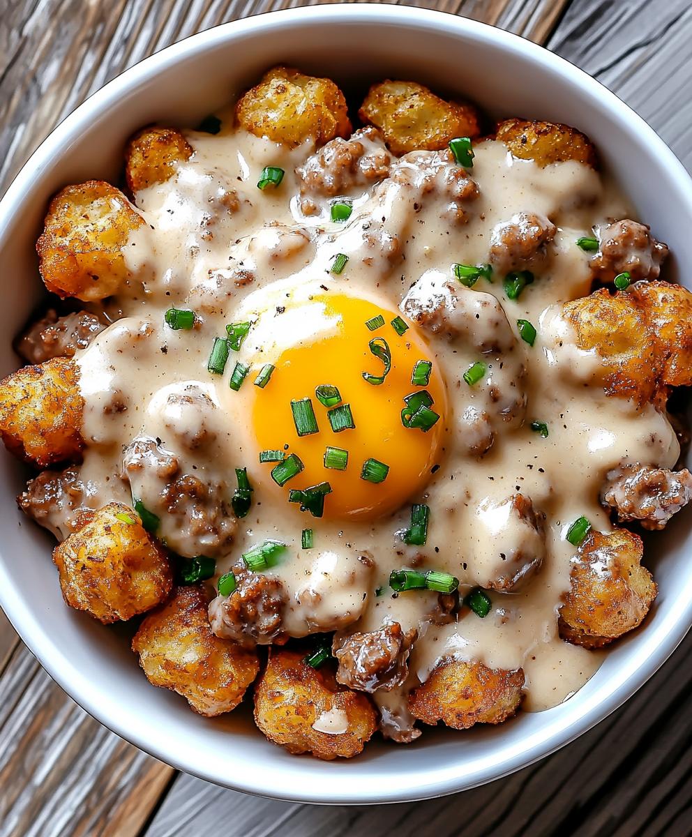 Tater Tot Breakfast Bowl With Sausage Gravy Recipe