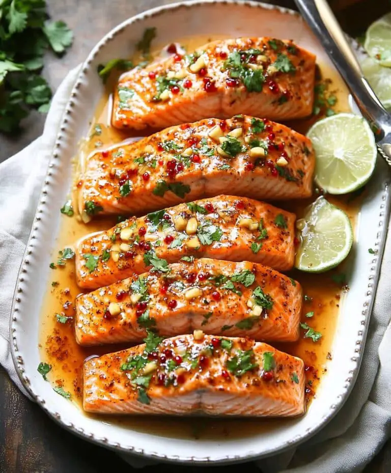 Baked Salmon With Garlic Butter And Honey Glaze Recipe