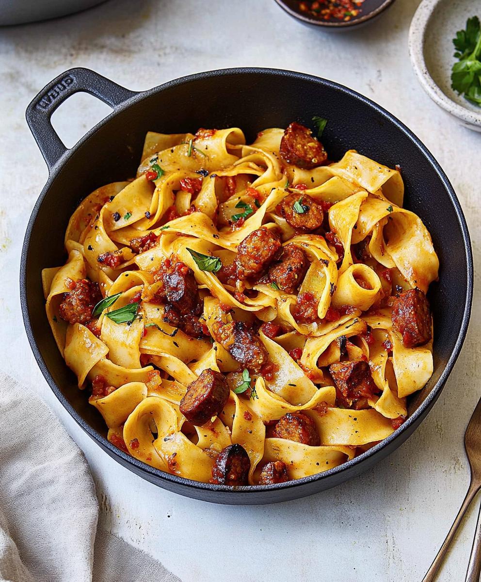 Creamy Calabrian Chili Pappardelle With Sausage & Fennel Recipe