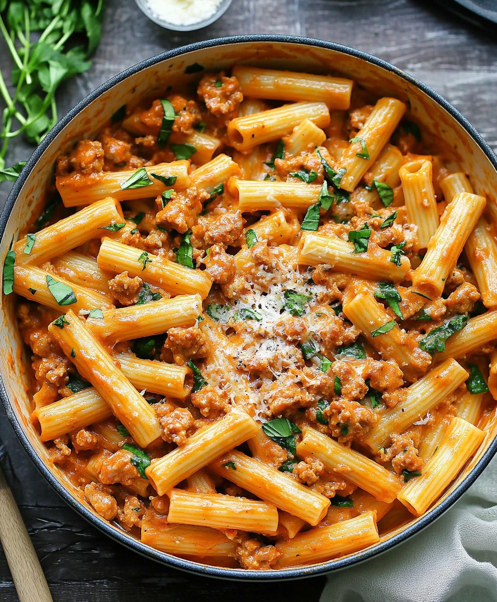 Creamy Sausage Rigatoni Recipe