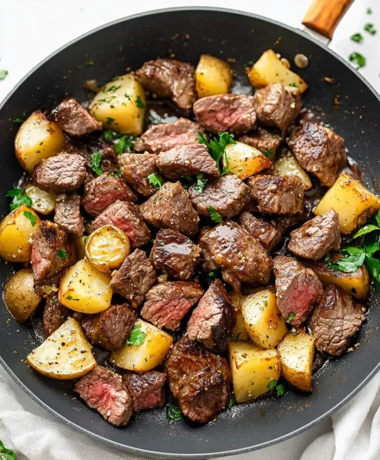 Garlic Butter Steak Bites And Potatoes Recipe