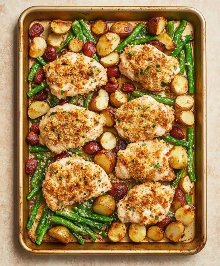 Parmesan Crusted Chicken Sheet Pan Dinner Recipe