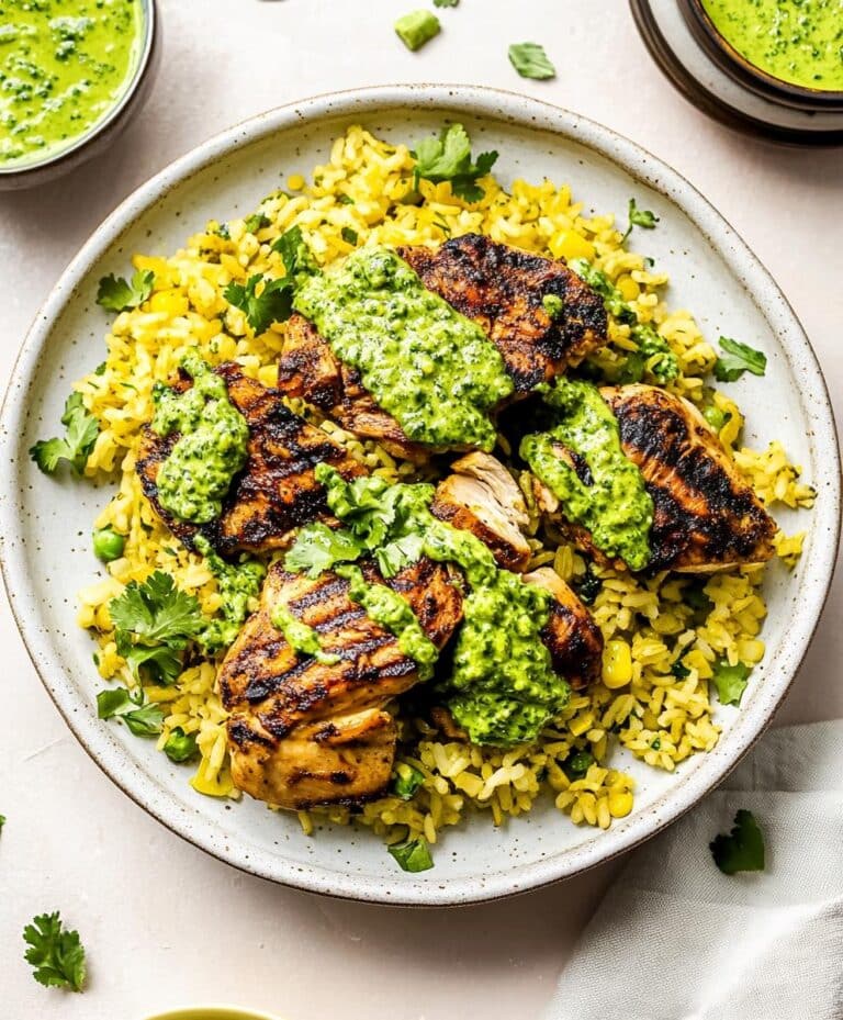 Peruvian Chicken And Rice With Green Sauce Recipe