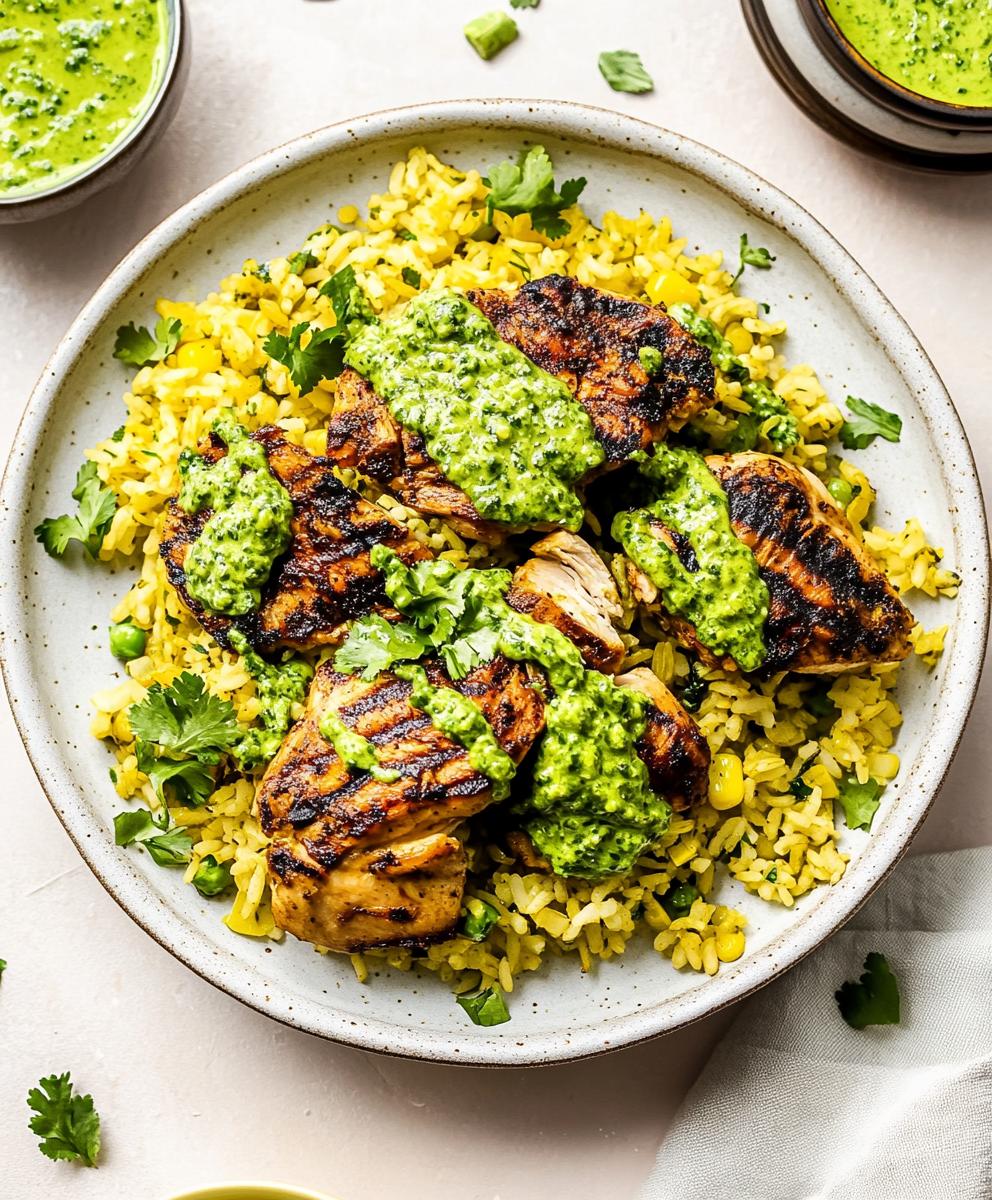 Peruvian Chicken And Rice With Green Sauce Recipe