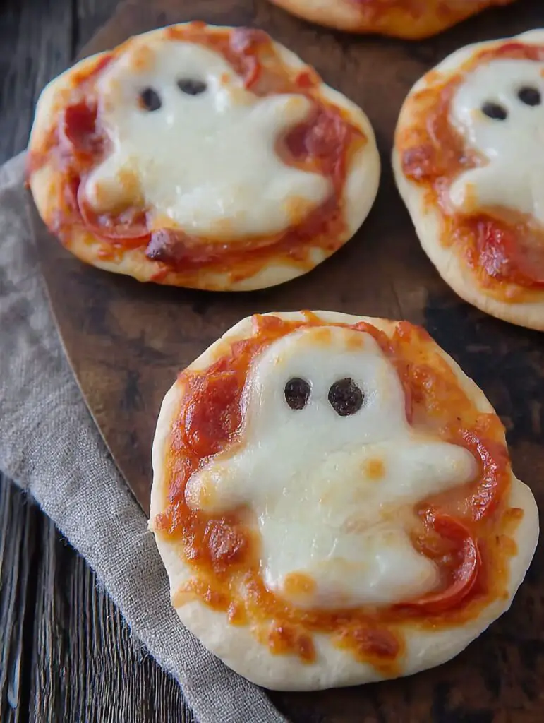 Spooktacular Mini Ghost Pizzas That Are Eerily Easy To Make Recipe