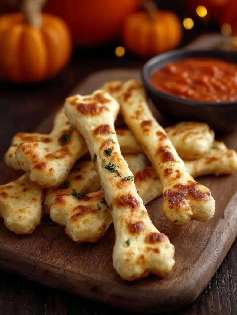 Cheesy Halloween Breadstick Bones Recipe