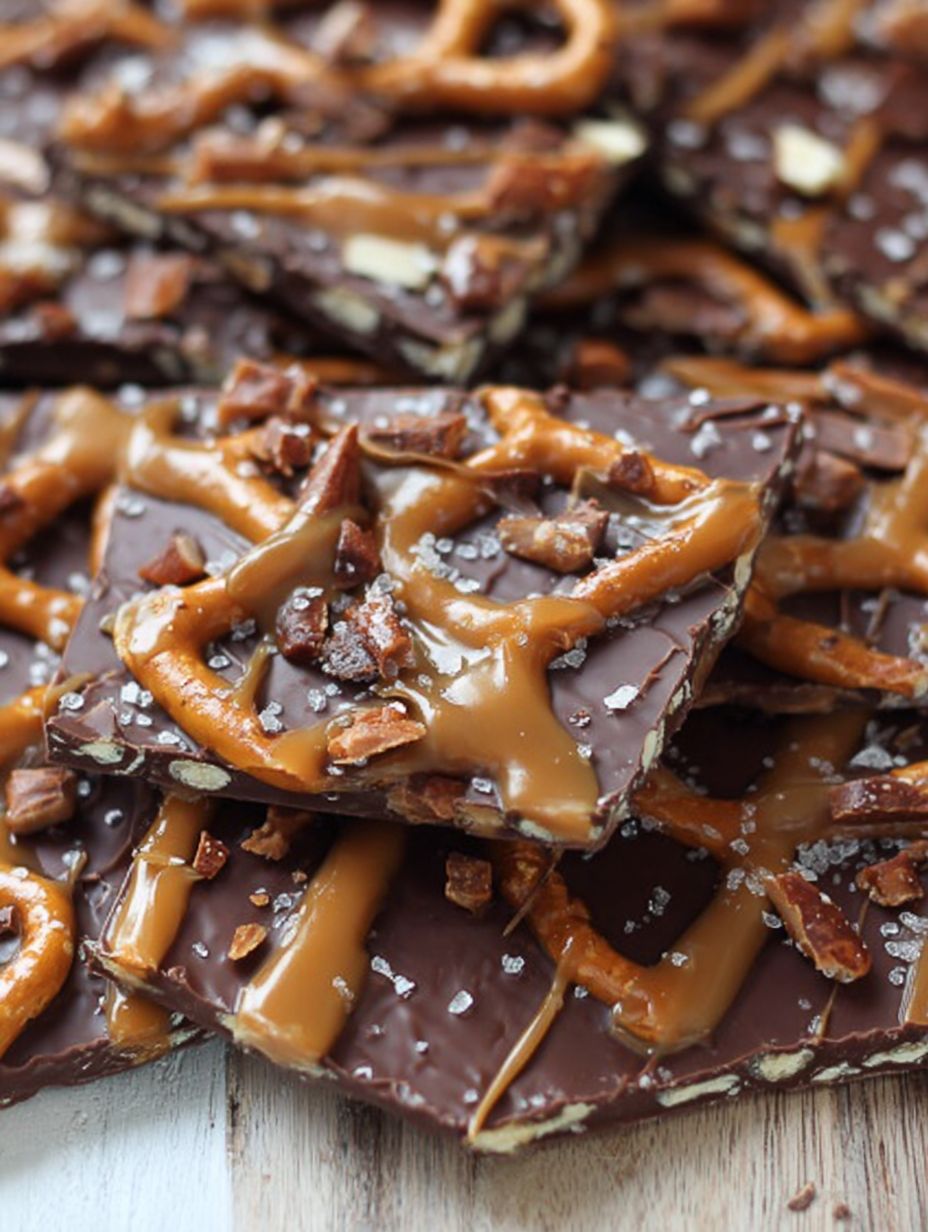 Salted Caramel Pretzel Bark Recipe: Easy Thanksgiving Dessert